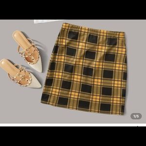 Yellow and black pencil shirt